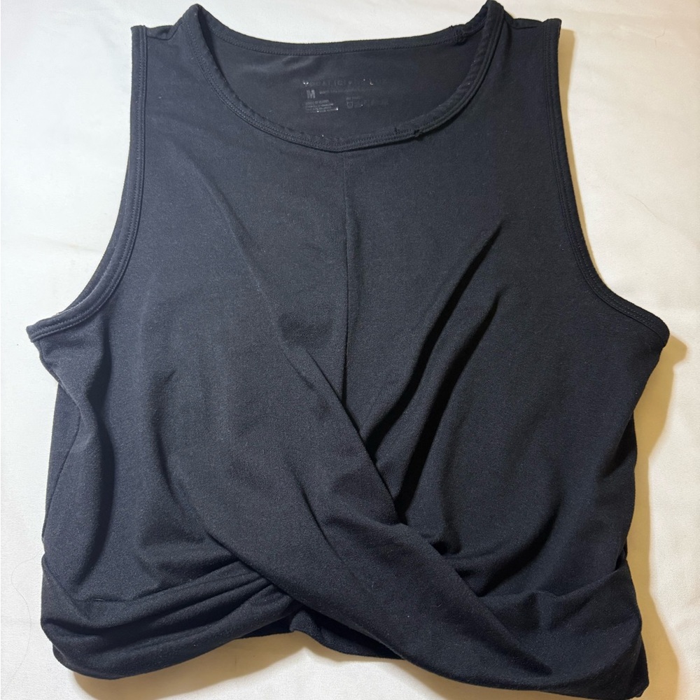 Yogalicious Black Twist Front Crop Top